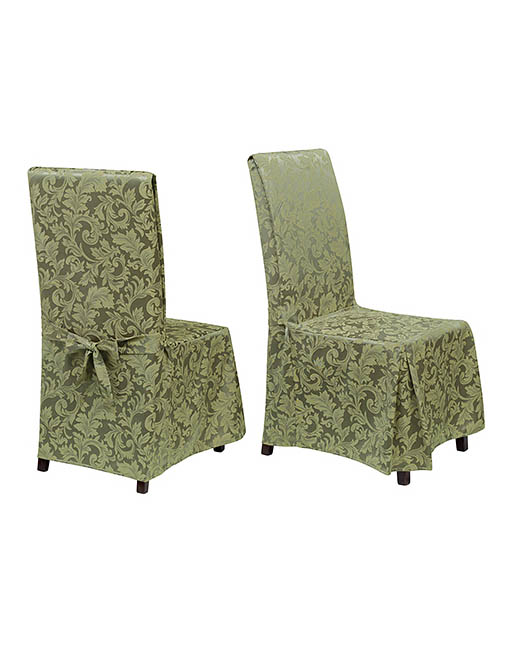 Stylemaster Genoa 2-Piece Dining Room Chair Cover Set Green 